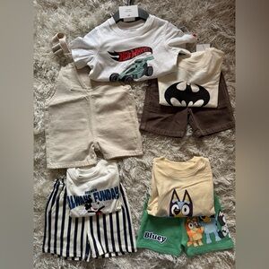 H&M Kids Shorts Set - Cream, Brown, Green, Navy